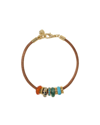 The Leather Stone Slider Bracelet