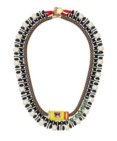 The Salt & Pepper Cylinder Necklace Set