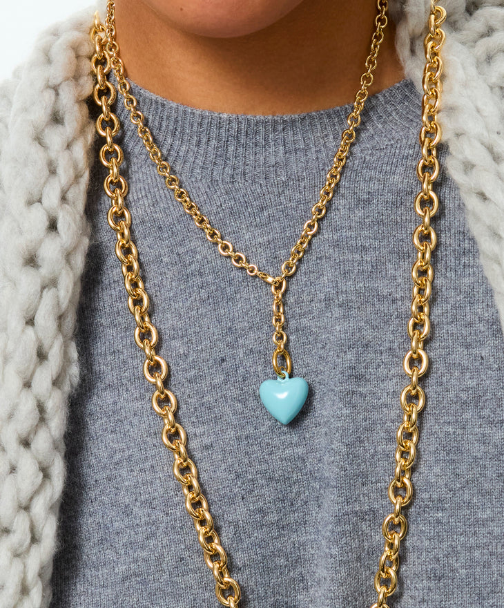 The Mini Puffy Heart Charm Necklace