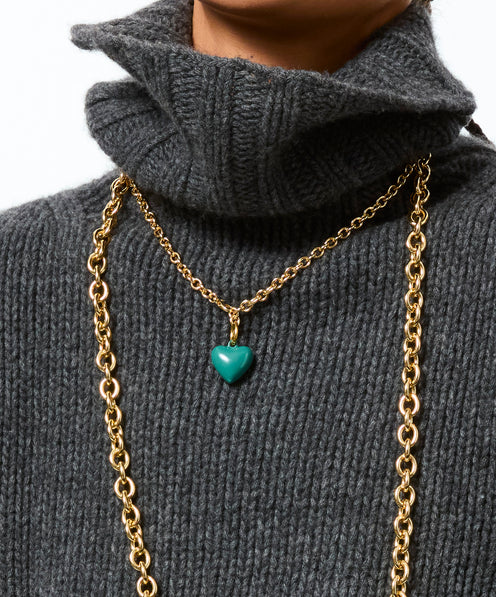 The Mini Puffy Heart Charm Necklace