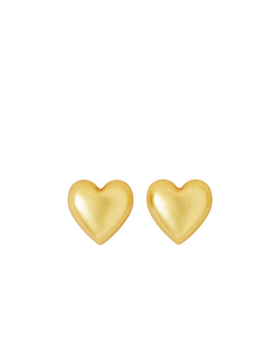 The Puffy Heart Gold Stud Earrings