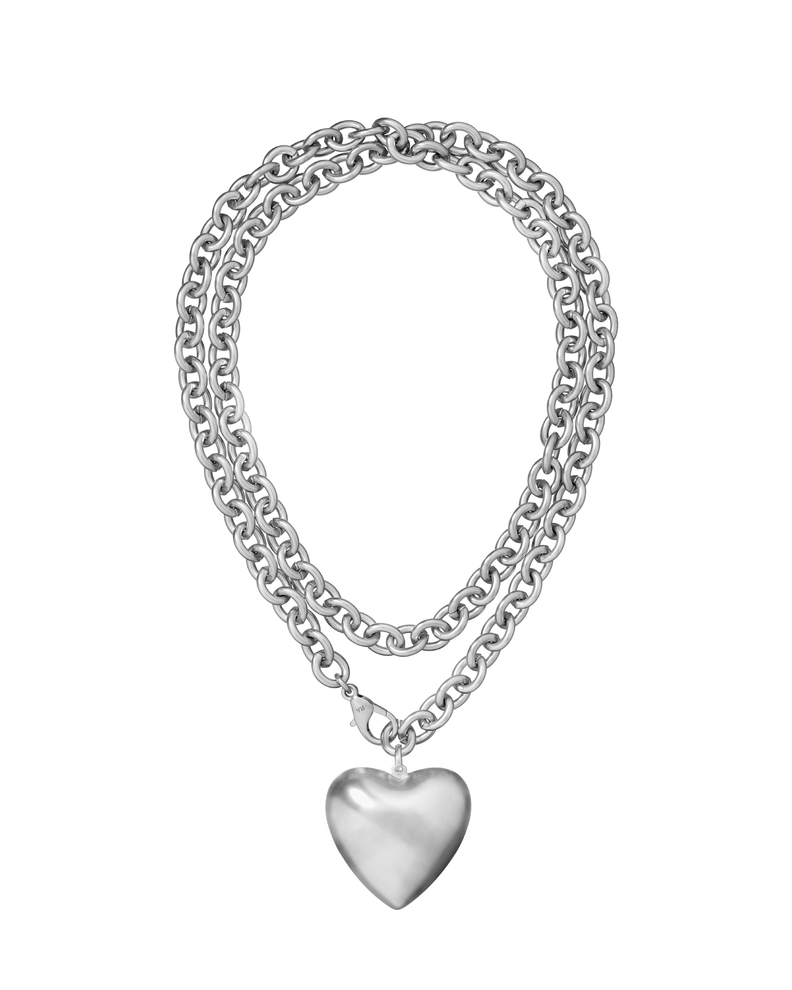The Puffy Heart Necklace in Silver – Roxanne Assoulin
