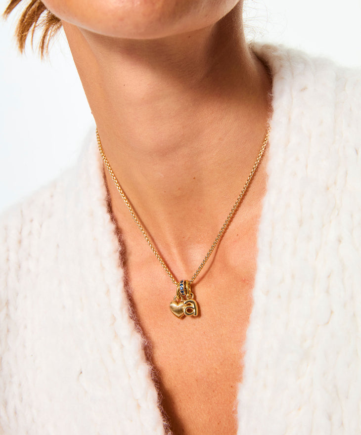 The Itsy Bitsy Puffy Initial Charm Necklace