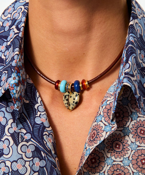 The Mini Stone Heart Charms