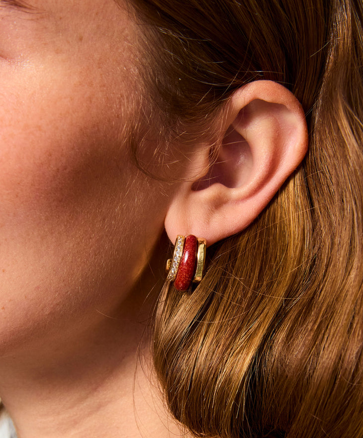 The Stone Huggie Earrings