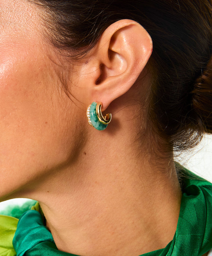 The Stone Huggie Earrings