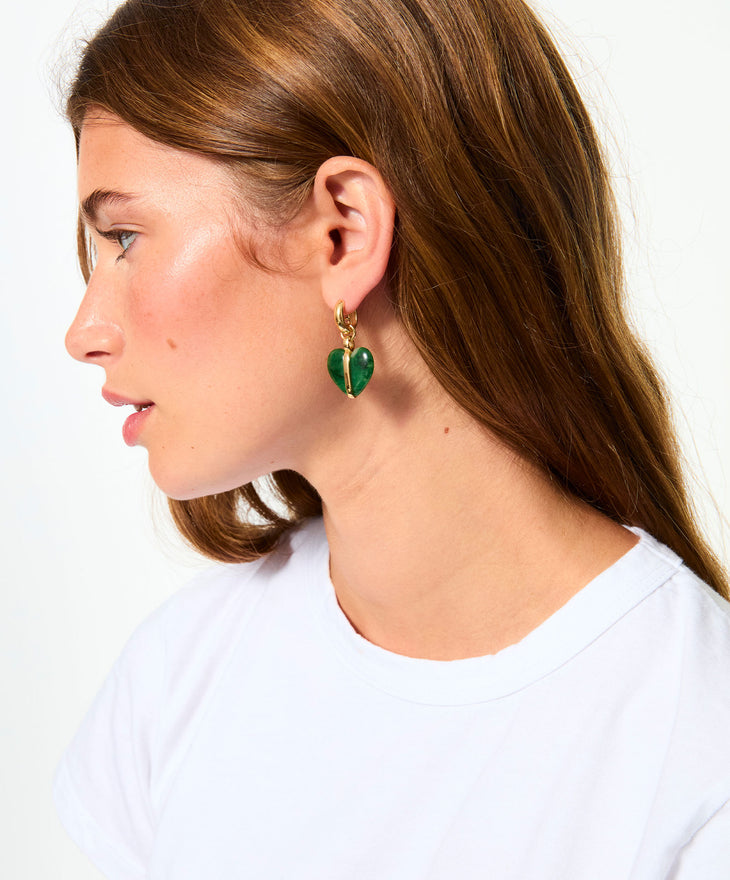 The Stone Mini Heart Earrings