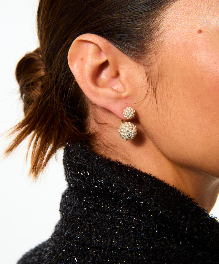 The Floating Pavé Ball Earrings