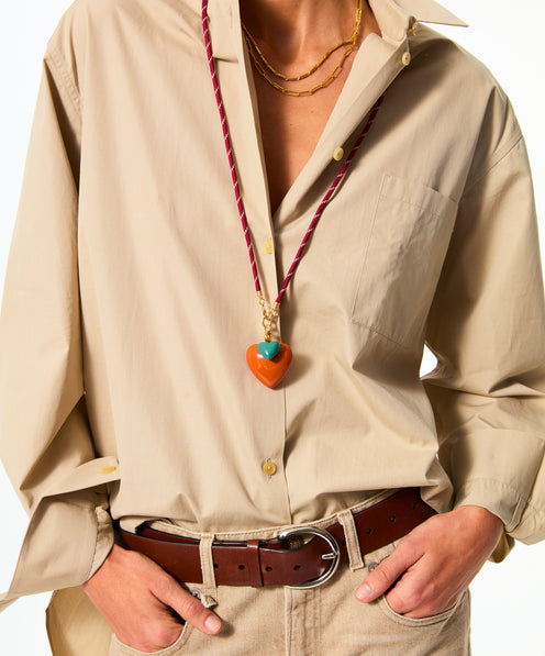 The Long Happy Cord Charm Necklace