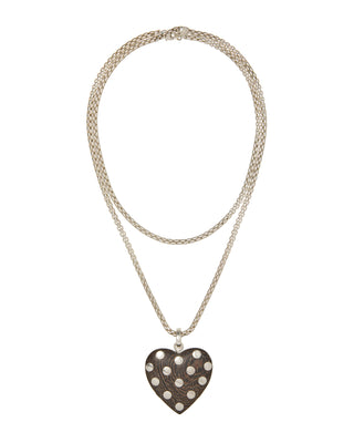The Big Studded Wood Heart Pendant