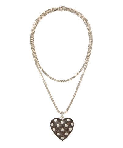 The Big Studded Wood Heart Pendant