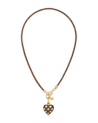The Mini Studded Heart Cord Necklace