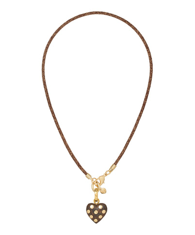The Mini Studded Heart Cord Necklace