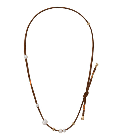 The Freshwater Pearl Leather Wrap Necklace