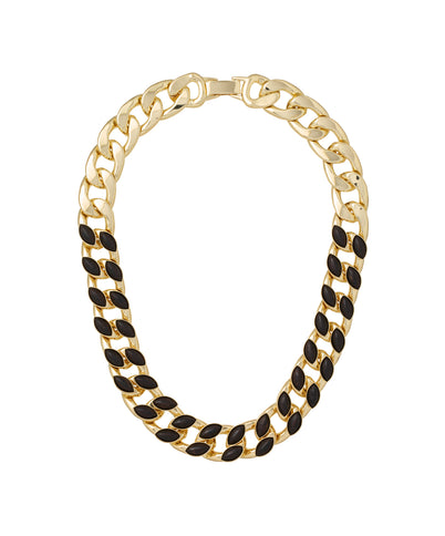 The Studded Wood Link Necklace