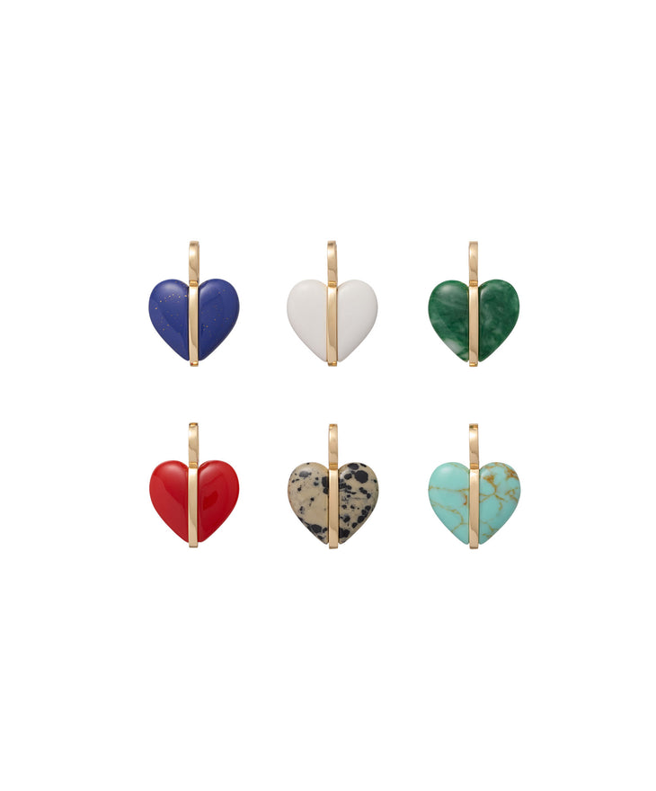 The Mini Stone Heart Charms