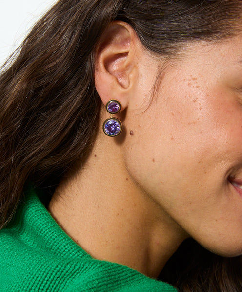 The Cubic Double Drop Earrings