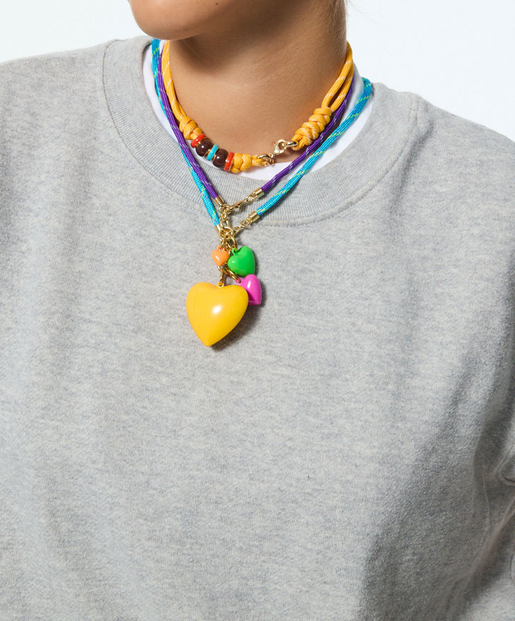 The Happy Cord Big Double Heart Necklace