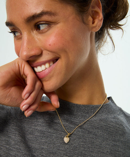 The Itsy Bitsy Puffy Heart Charm Necklace