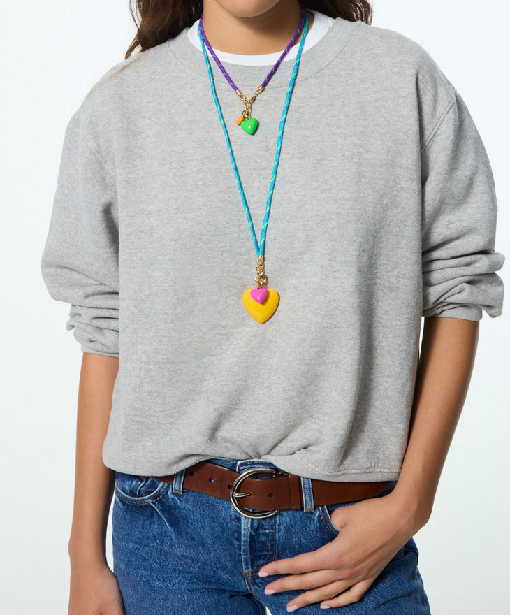 The Happy Cord Big Double Heart Necklace