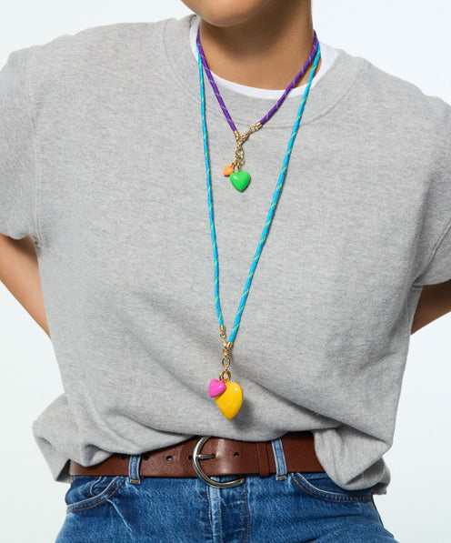 The Long Happy Cord Charm Necklace