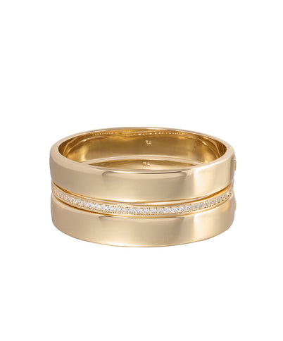 Cushion Pavé Hinged Bracelet Trio