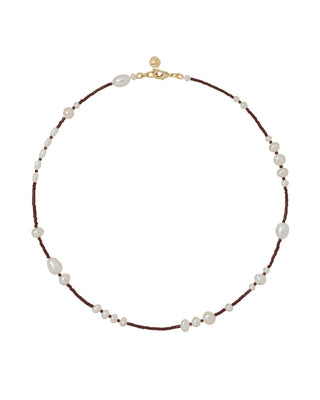 The Happy Pearl Necklace in Espresso
