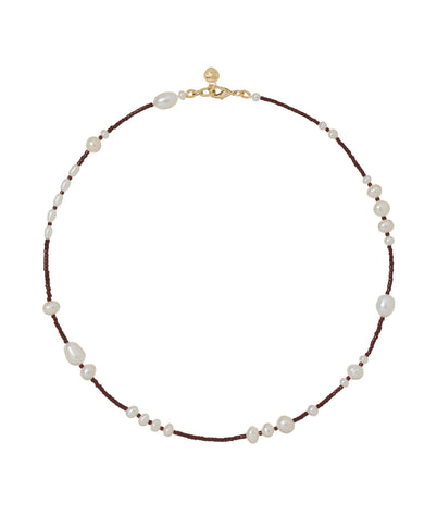 The Happy Pearl Necklace in Espresso