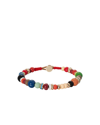 Roxanne Assoulin men's Multicolor and silver beaded bracelet with button closure