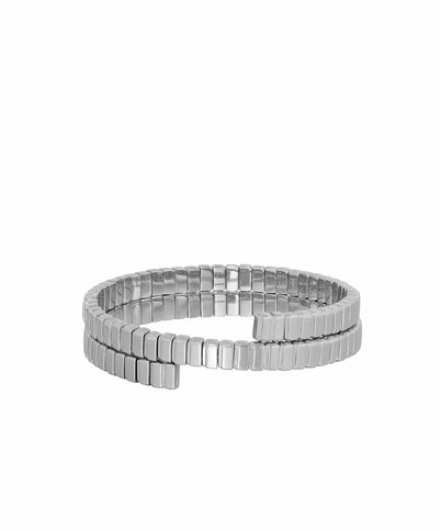 The Mini Cobra Double Wrap Bracelet in Silver