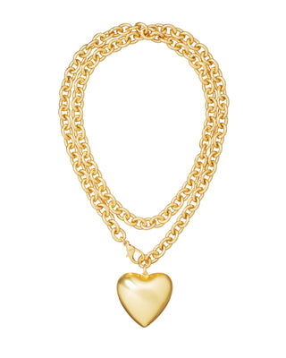 The Puffy Heart Necklace in Gold
