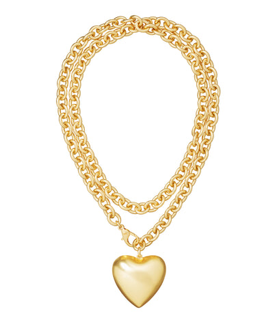 The Puffy Heart Necklace in Gold