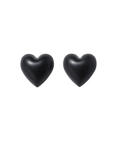 The Puffy Heart Black Stud Earrings