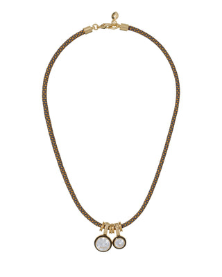 The Cubic Double Drop Cord Necklace