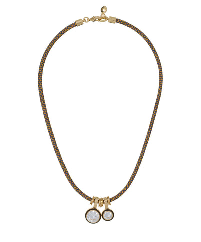 The Cubic Double Drop Cord Necklace