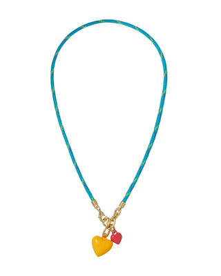 The Happy Cord Mini Double Heart Necklace