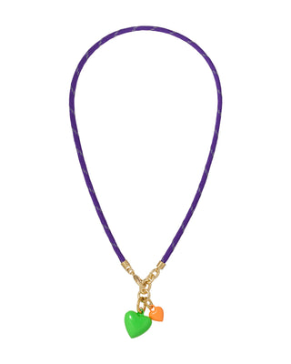 The Happy Cord Mini Double Heart Necklace