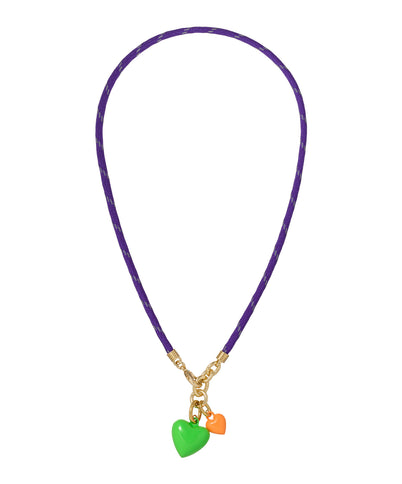 The Happy Cord Mini Double Heart Necklace