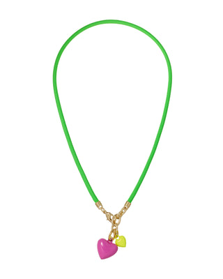 The Happy Cord Mini Double Heart Necklace