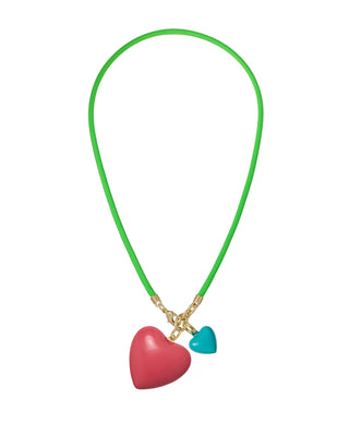 The Happy Cord Big Double Heart Necklace