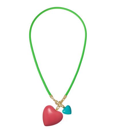 The Happy Cord Big Double Heart Necklace