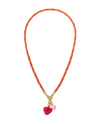 The Happy Cord Mini Double Heart Necklace