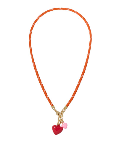 The Happy Cord Mini Double Heart Necklace