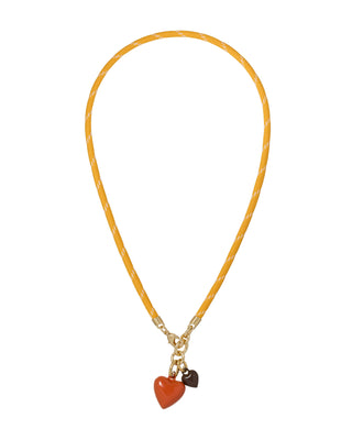 The Happy Cord Mini Double Heart Necklace