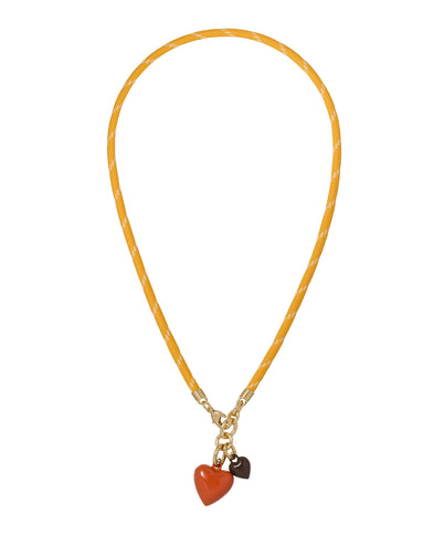 The Happy Cord Mini Double Heart Necklace