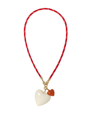 The Happy Cord Big Double Heart Necklace