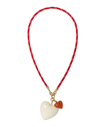 The Happy Cord Big Double Heart Necklace