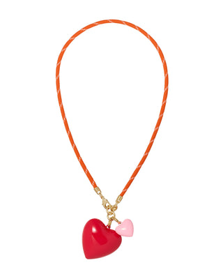 The Happy Cord Big Double Heart Necklace