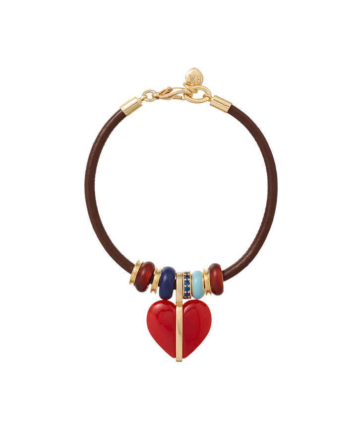 The Leather Stone Slider Bracelet