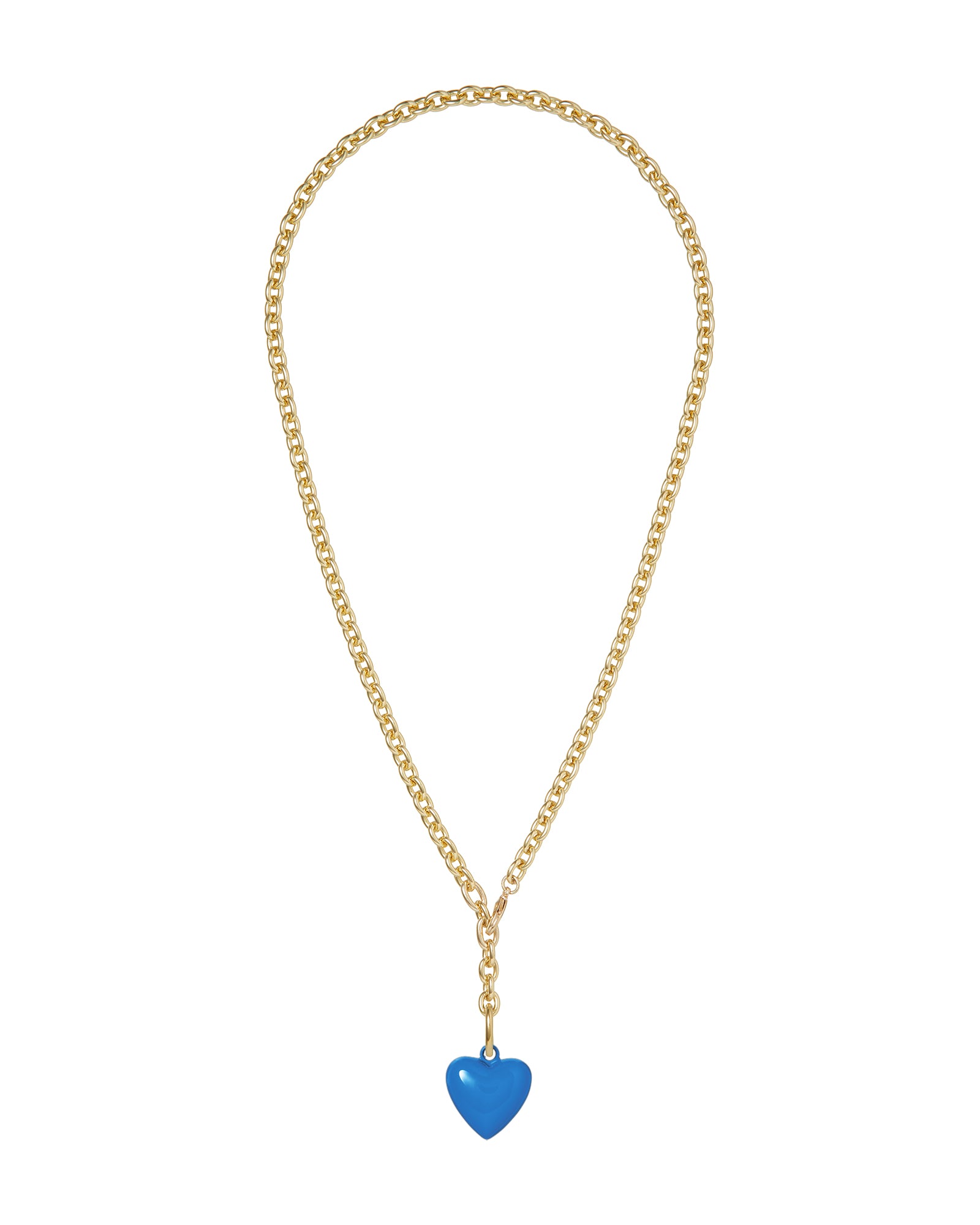 ファッション雑貨・小物その他 Puffy Heart Chain Necklace Large Gold Love Puff Heart Necklace, Textured Heart Necklace